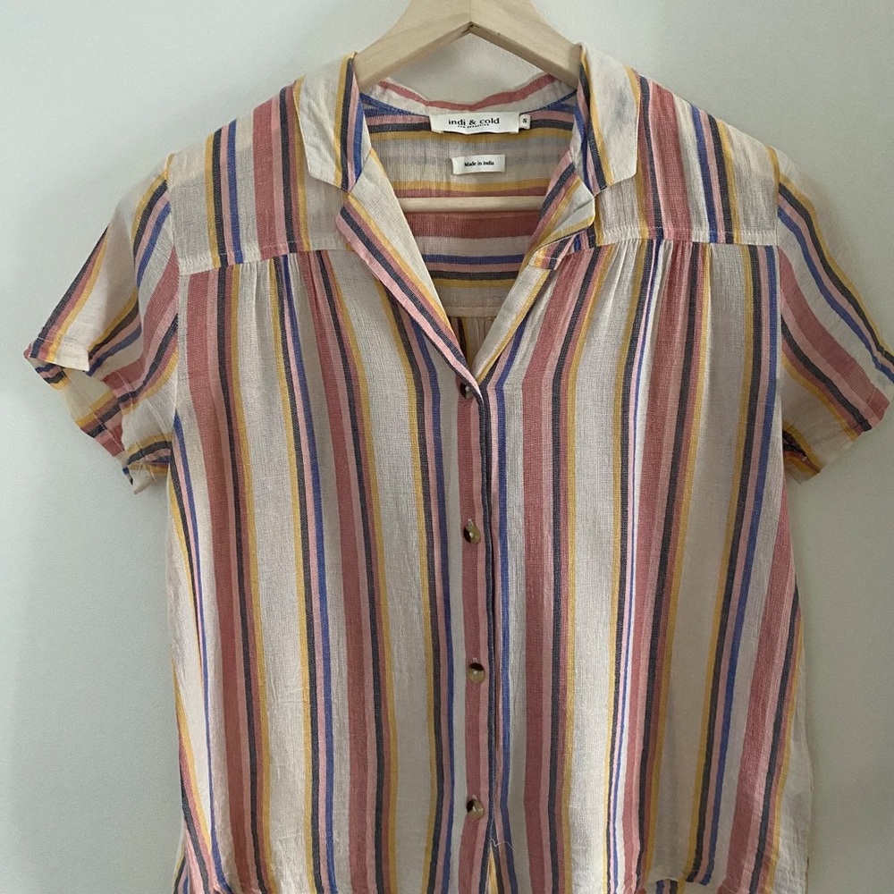 Indi & Cold - Multicolor Striped Button Down Shirt